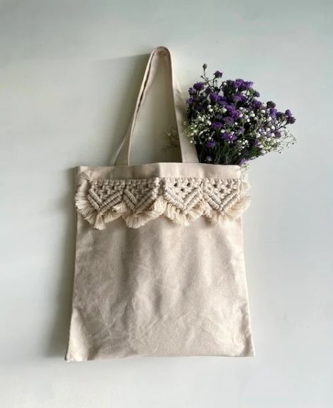 House of Macrame "Sutra" Cotton Tote Bag
