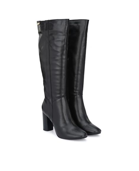 DELIZE,Cone-Heeled Knee-Length Boots with Zip Closure