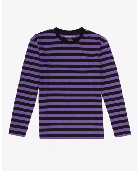 Purple & Black Stripe Long-Sleeve T-Shirt
